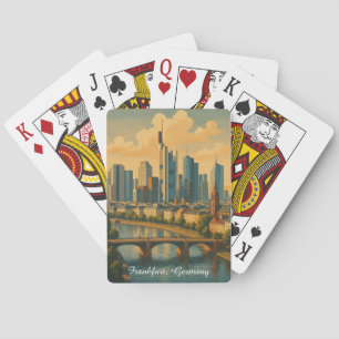 Frankfurt Germany Skyline Vintage Travel Playing Cards