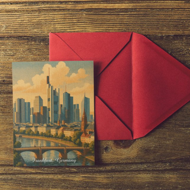 Frankfurt Germany Skyline Vintage Travel Postcard (Frankfurt Germany Skyline Vintage Travel Postcard)