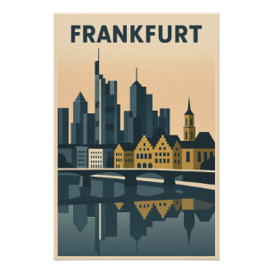 Frankfurt, Germany Travel  Minimalist  Poster