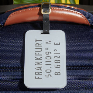 Frankfurt Latitude & Longitude Luggage Tag