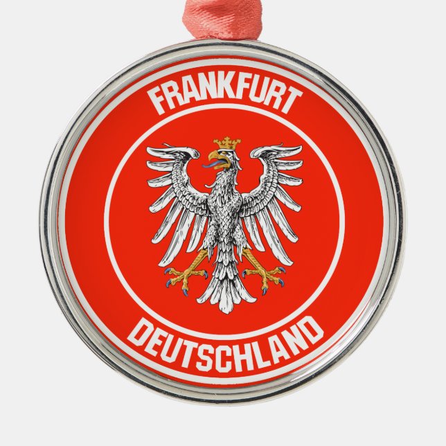 Frankfurt Round Emblem Metal Tree Decoration (Front)