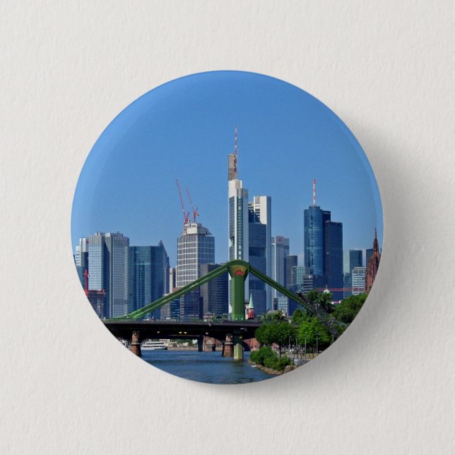 Frankfurt skyline 6 cm round badge (Front)