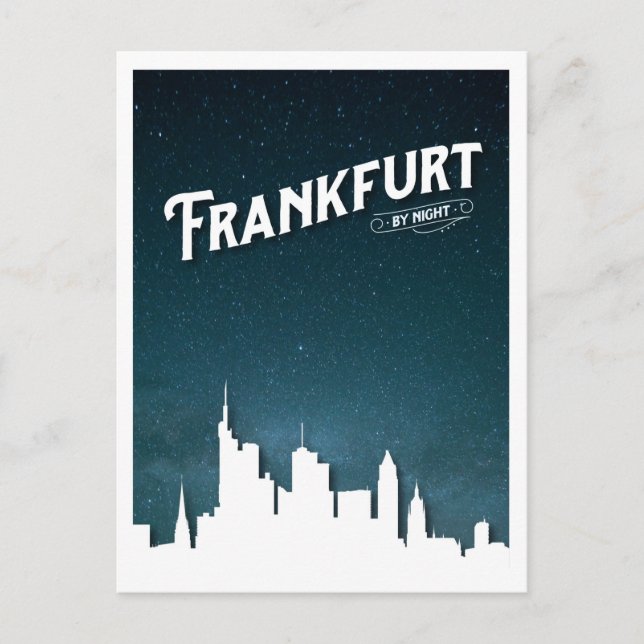 Frankfurt skyline by night, Germany Postcard (Front)