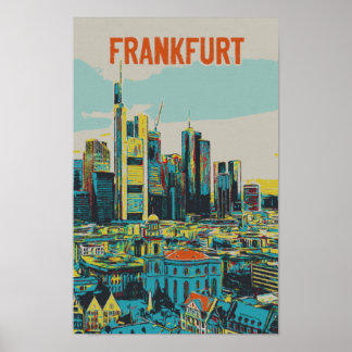 Frankfurt Skyline, Germany’s Financial Hub Poster