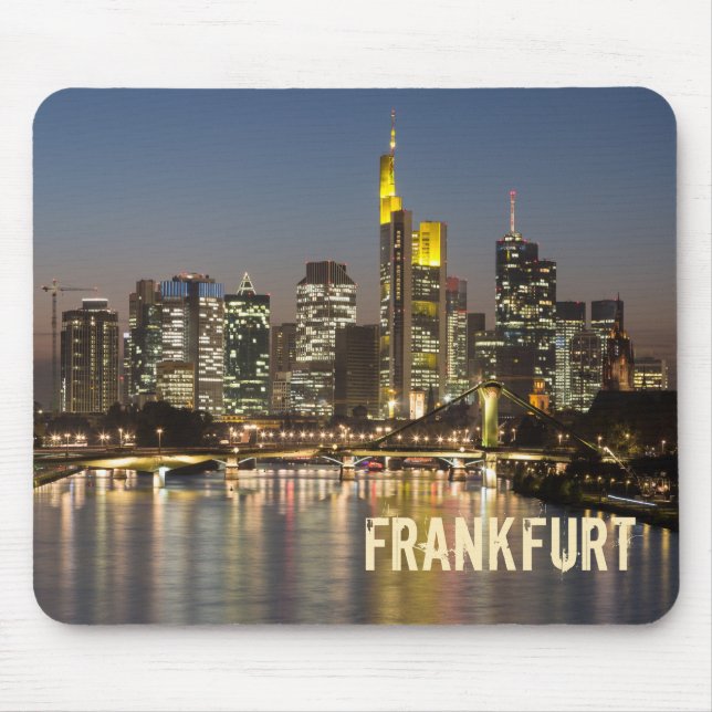 Frankfurt Skyline Germany Vintage Souvenir gift Mouse Pad (Front)