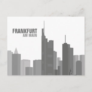Frankfurt Skyline - Postkarte / Grußkarte Postcard