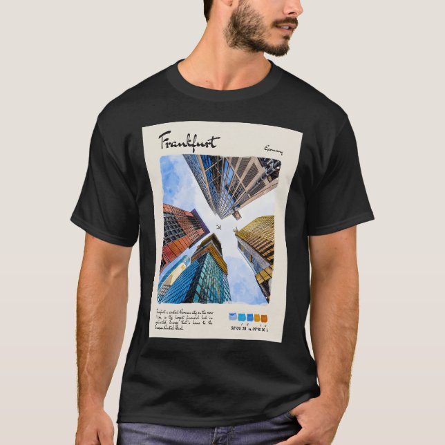 Frankfurt Vintage Watercolour Travel  T-Shirt (Front)