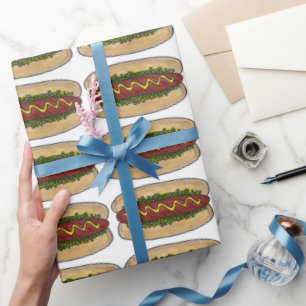 Frankfurter Hot Dog Hotdog Mustard Relish Food Wrapping Paper