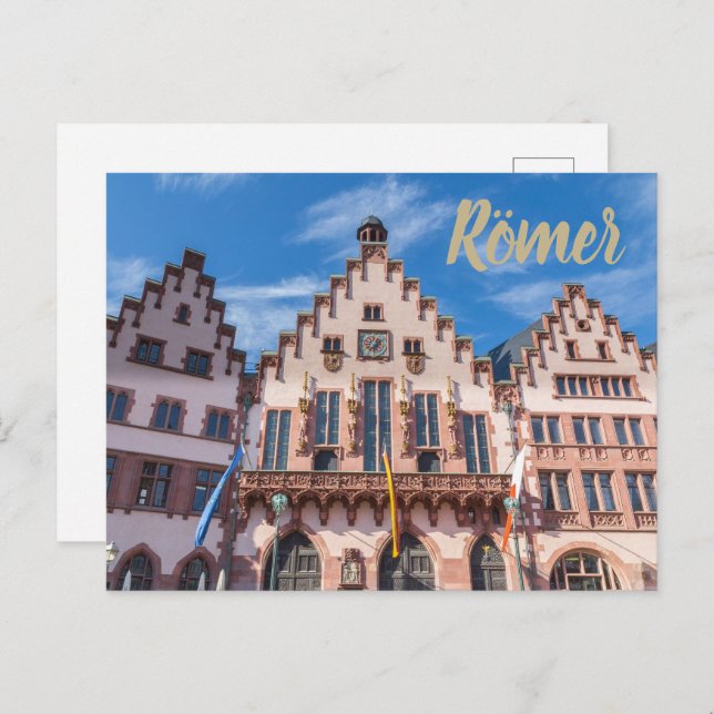 Frankfurter Roemer Germany Frankfurt City Hall Holiday Postcard (Front/Back)