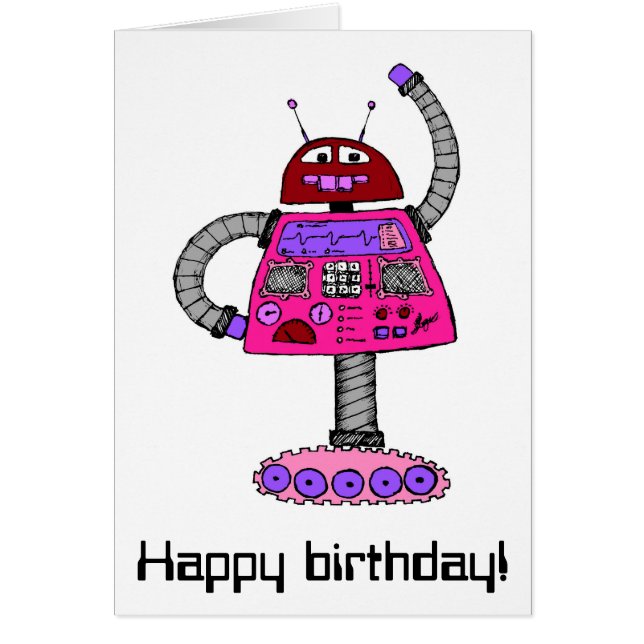 Frankie Robot: Pink on white (Front)