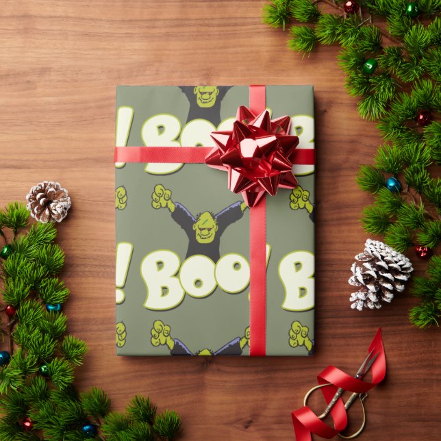 Frankie Superhero - Frankenstein Monster Halloween Wrapping Paper (Holiday Gift)