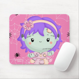 Frankie the Fabric Monster Pink Spiderweb Mouse Pa Pad