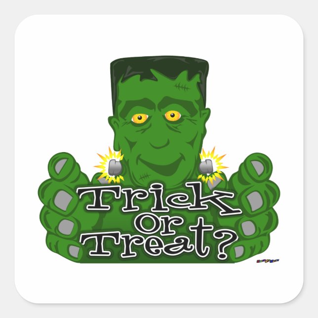 Frankie Trick Or Treat? Square Sticker (Front)