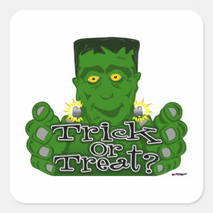 Frankie Trick Or Treat? Square Sticker