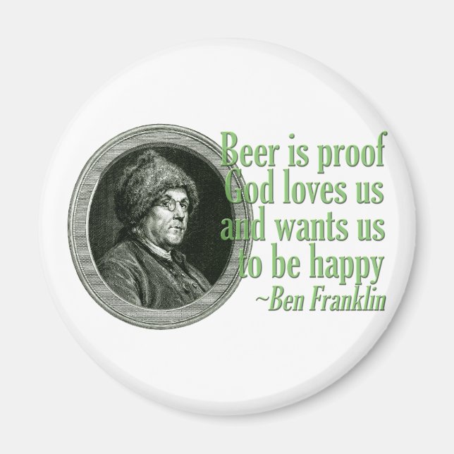 Franklin Beer Quote Magnet (Front)