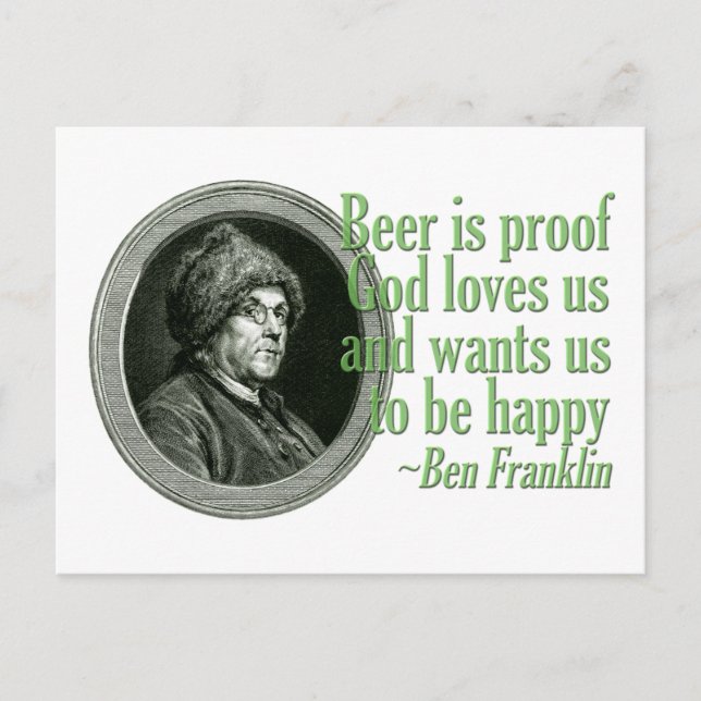 Franklin Beer Quote Postcard (Front)