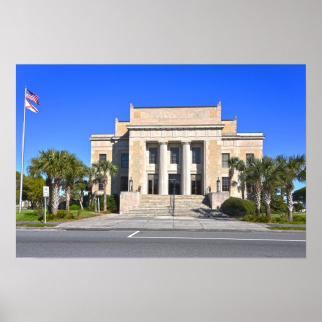 Franklin County Courthouse, Apalachicola, Florida Poster (Front)