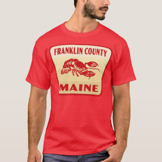 Franklin County Maine Retro Badge Tan T-Shirt