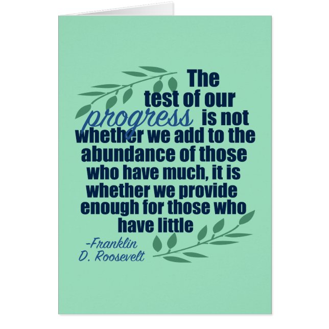 Franklin D. Roosevelt Inspirational Quote Card (Front)