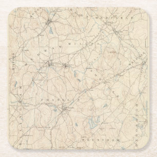 Franklin, Massachusetts Square Paper Coaster