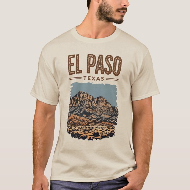 Franklin Mountains Graphic El Paso Texas T-Shirt (Front)