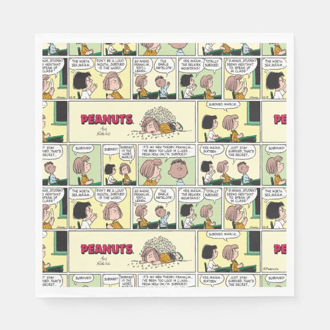 Franklin, Peppermint Patty & Marcie | Math Class Napkin (Front)