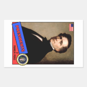 Franklin Pierce Baseball Card Rectangular Sticker