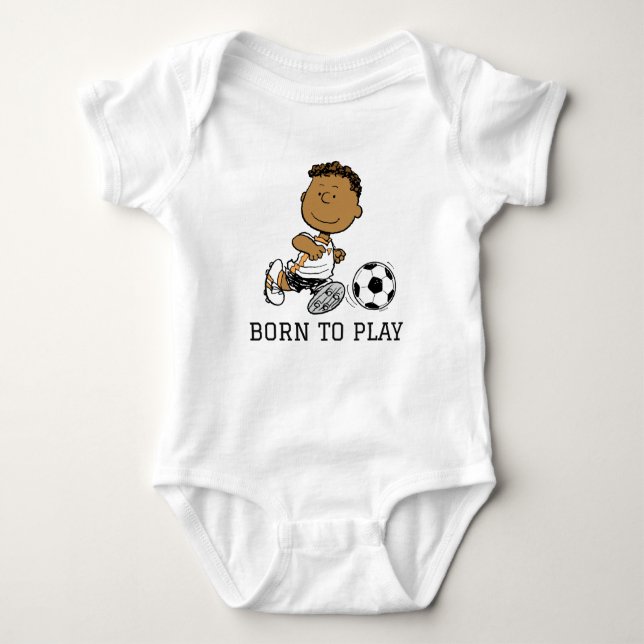 Franklin Playing Soccer Baby Bodysuit (Front)