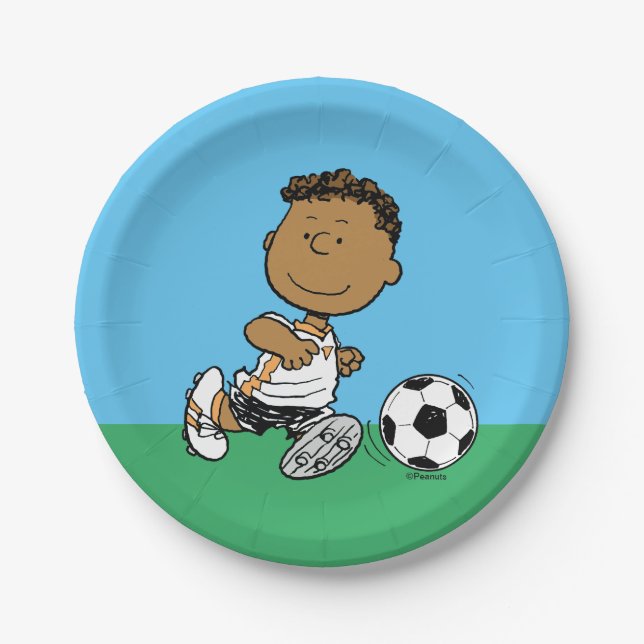Franklin Playing Soccer Paper Plate (Front)