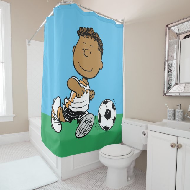 Franklin Playing Soccer Shower Curtain (In Situ)