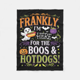 Frankly Here For The Boos Hotdogs Halloween Party Fleece Blanket