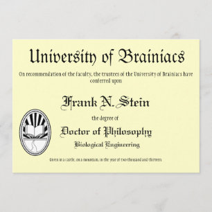 Franknstein diploma graduation invitation