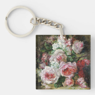 Frans Verhas Vintage Bouquet of Roses       Key Ring