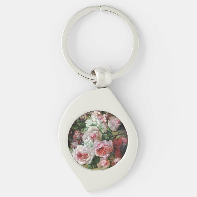 Frans Verhas Vintage Bouquet of Roses   Key Ring (Front)