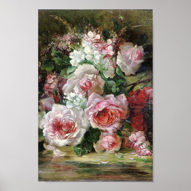 Frans Verhas Vintage Bouquet of Roses    Poster (Front)
