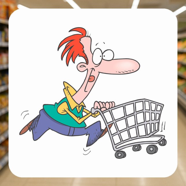 Frantic Shopper Square Sticker (Creator Uploaded)