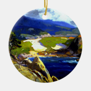 Franz Bischoff painting, Cypress Green Ceramic Tree Decoration