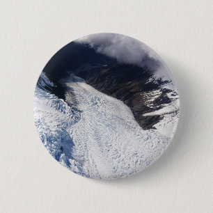 Franz Josef Glacier Aerial View, New Zealand 6 Cm Round Badge