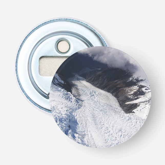 Franz Josef Glacier Aerial View, New Zealand Bottle Opener (Front)