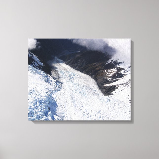 Franz Josef Glacier Aerial View, New Zealand Canvas Print (Front)