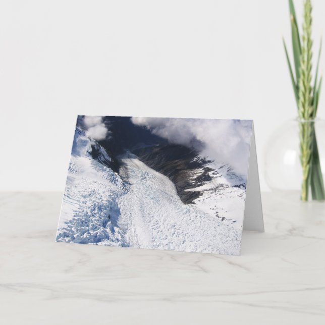 Franz Josef Glacier Aerial View, New Zealand Card (Front)