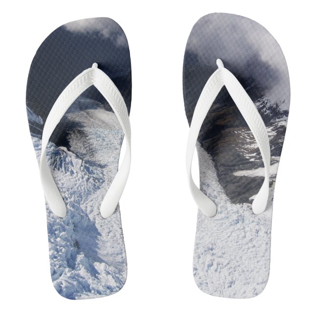 Franz Josef Glacier Aerial View, New Zealand Jandals (Footbed)
