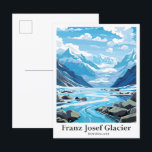 Franz Josef Glacier NZ Vintage Travel Illustration Postcard<br><div class="desc">Franz Josef Glacier New Zealand Art Vintage Travel Portrait Painting Illustration</div>