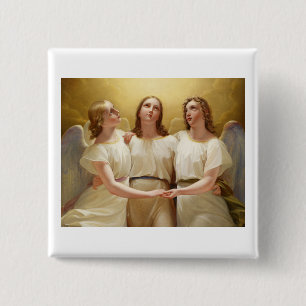 Franz Kadik - Three Angels - 1822 - Painting 15 Cm Square Badge