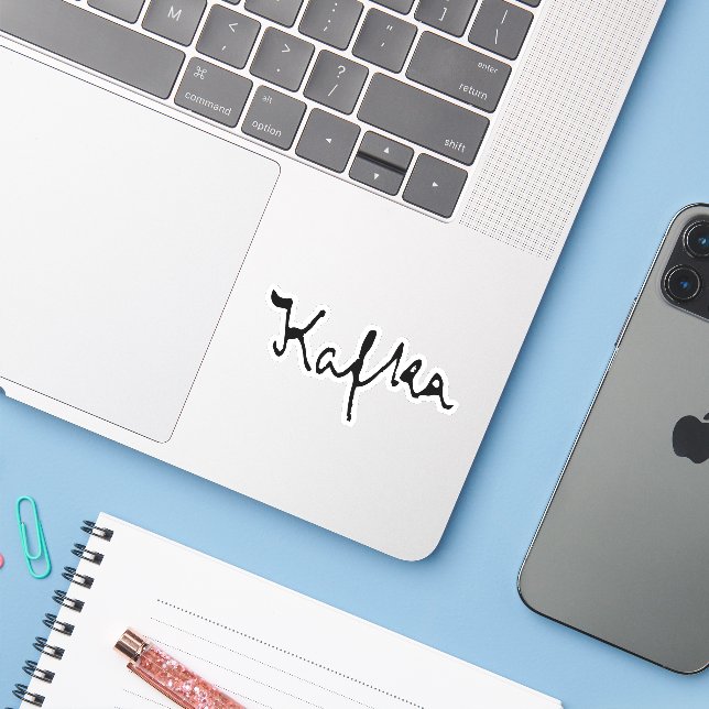 Franz Kafka signature (Laptop w/ iPhone)