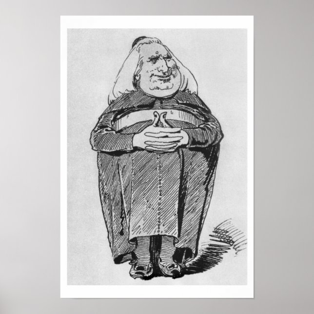 Franz Liszt (1811-86) as abbot, caricature from 'B Poster (Front)