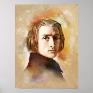 Franz Liszt Portrait in a watercolor style Poster
