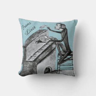 Franz Liszt Unique Sketch by Maurice Sand 1837 Cushion