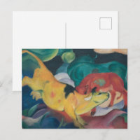 Franz Marc Abstract Cows Red Green Yellow Painting