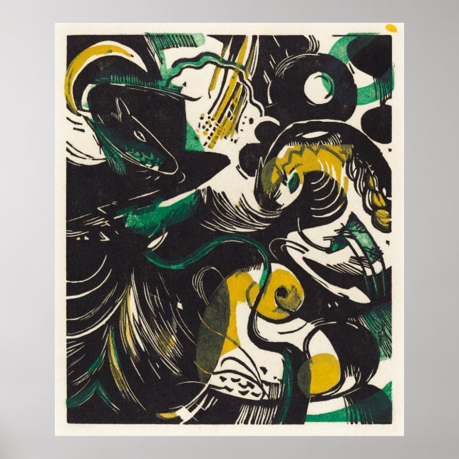 Franz Marc Abstract Genesis II Expressionism Art Poster (Front)